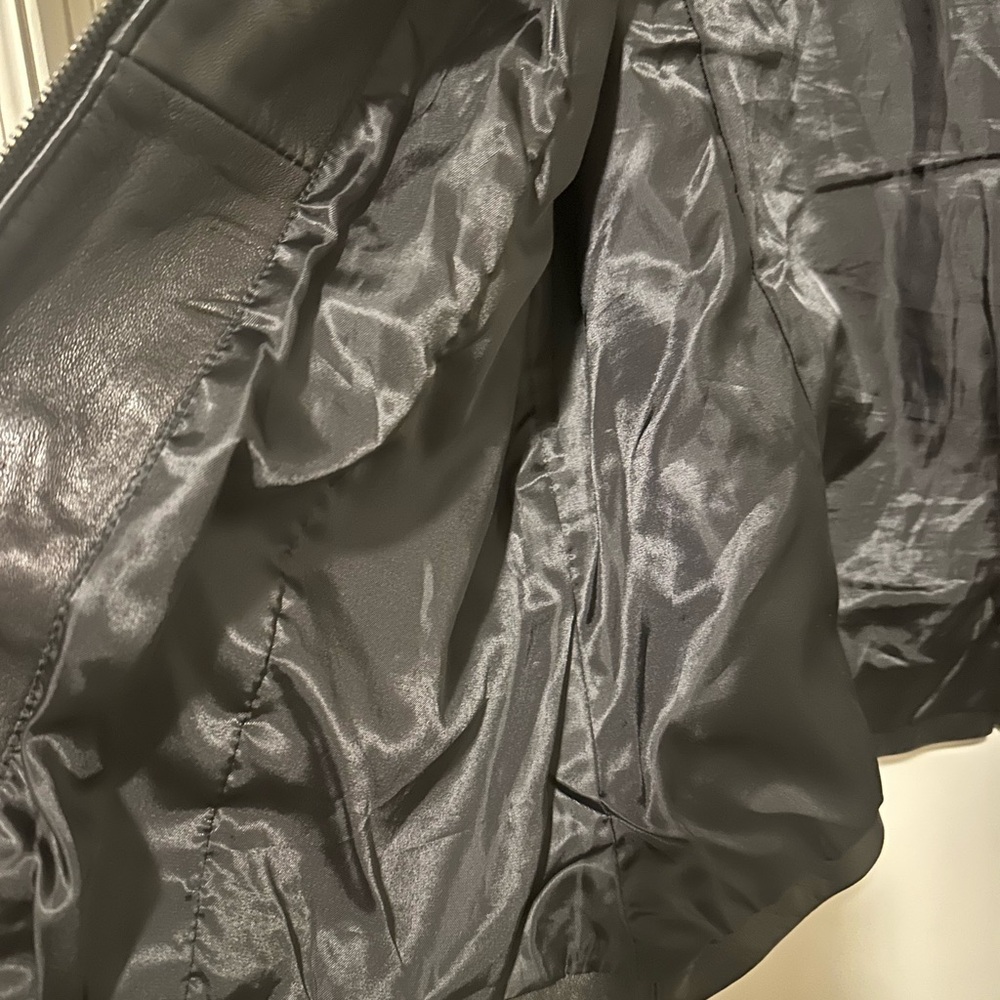 Kenneth Cole Reaction 100% Leather Black Moto Lined Jacket Women’s Size XL‎ - Picture 6 of 10